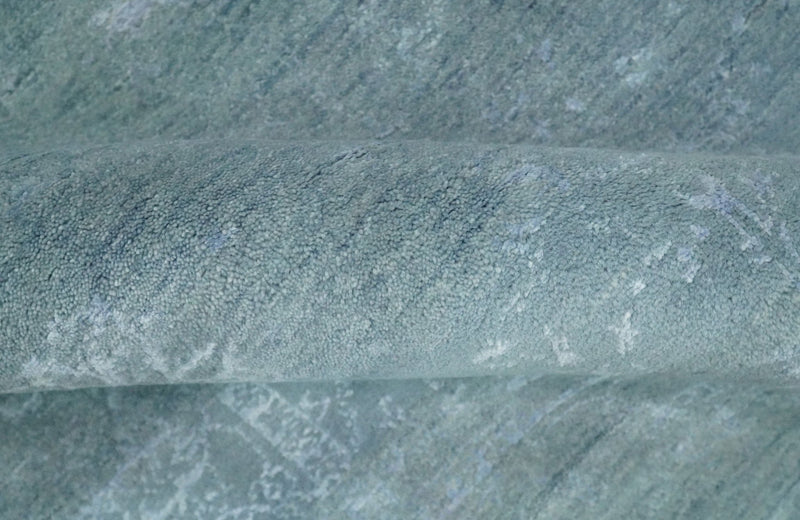 4x6 Fine Hand Knotted Blue and Silver Traditional Vintage Persian Style Antique Wool and Silk Rug | AGR9 - The Rug Decor