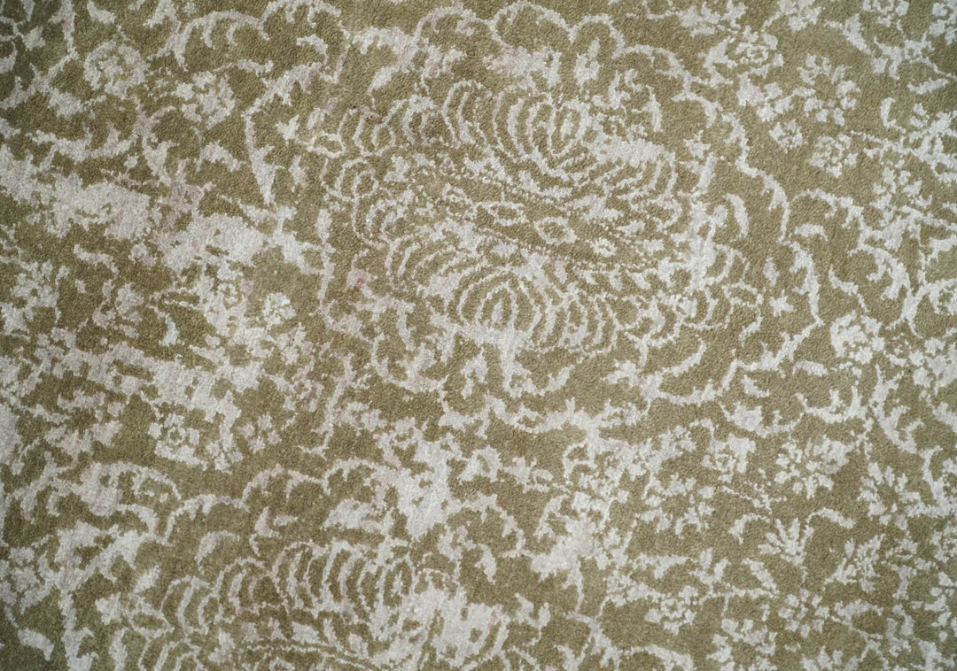 4x6 Fine Hand Knotted Cooper and Silver Traditional Vintage Persian Style Antique Wool and SIlk Rug | AGR16 - The Rug Decor