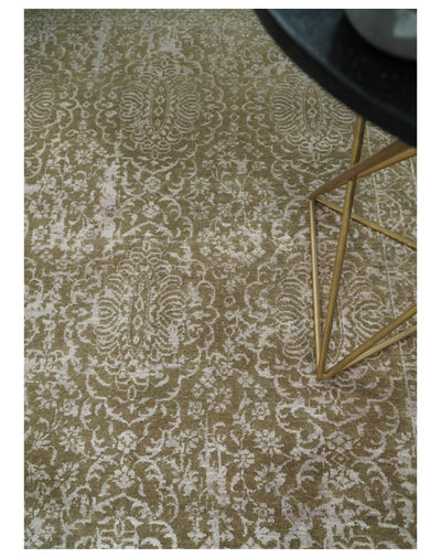 4x6 Fine Hand Knotted Cooper and Silver Traditional Vintage Persian Style Antique Wool and SIlk Rug | AGR16 - The Rug Decor
