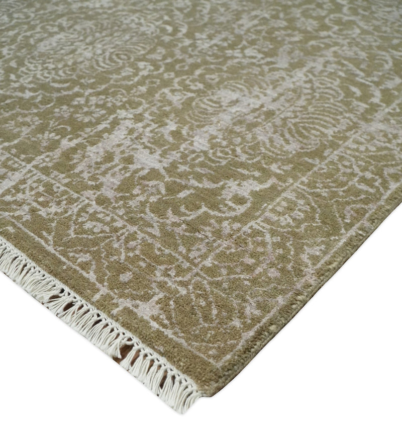4x6 Fine Hand Knotted Cooper and Silver Traditional Vintage Persian Style Antique Wool and SIlk Rug | AGR16 - The Rug Decor