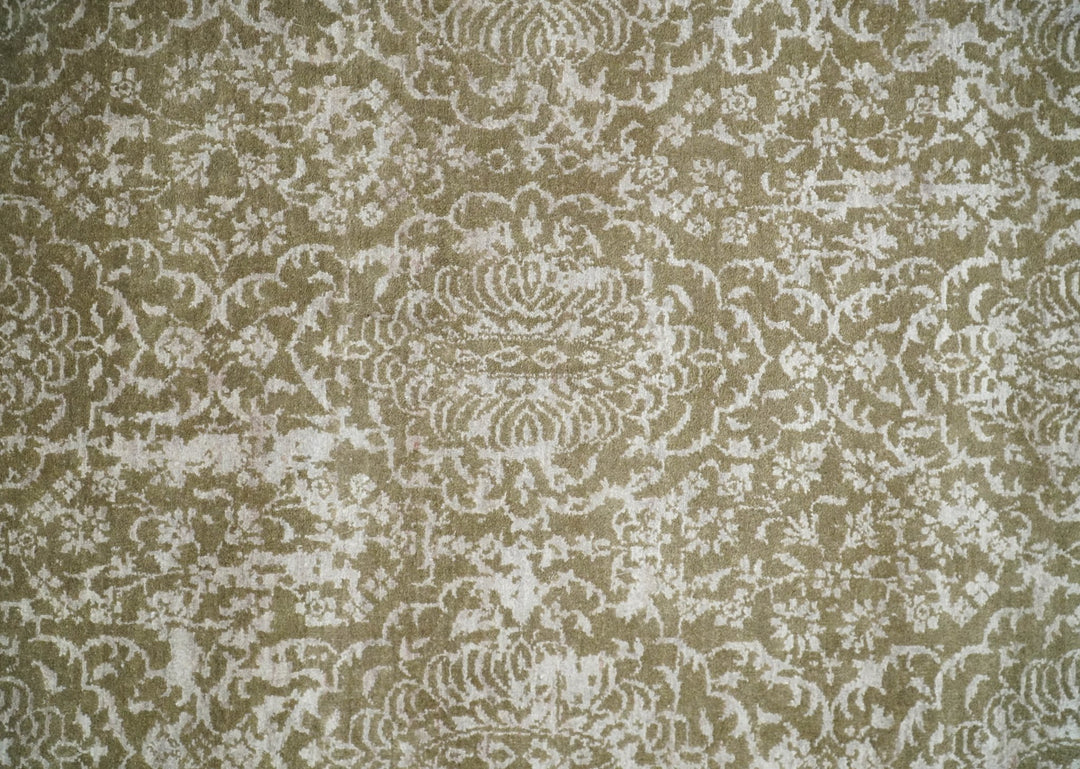 4x6 Fine Hand Knotted Cooper and Silver Traditional Vintage Persian Style Antique Wool and SIlk Rug | AGR16 - The Rug Decor