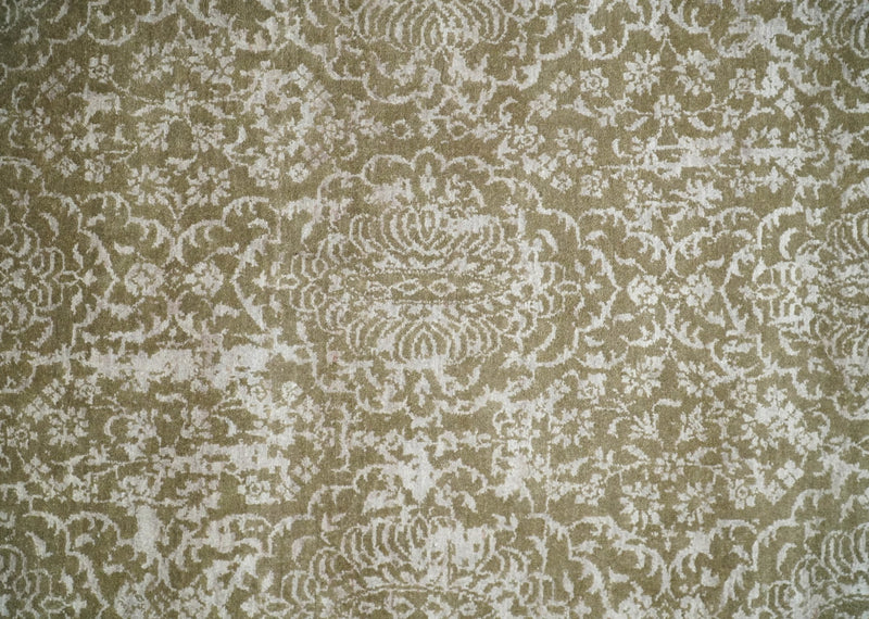 4x6 Fine Hand Knotted Cooper and Silver Traditional Vintage Persian Style Antique Wool and SIlk Rug | AGR16 - The Rug Decor