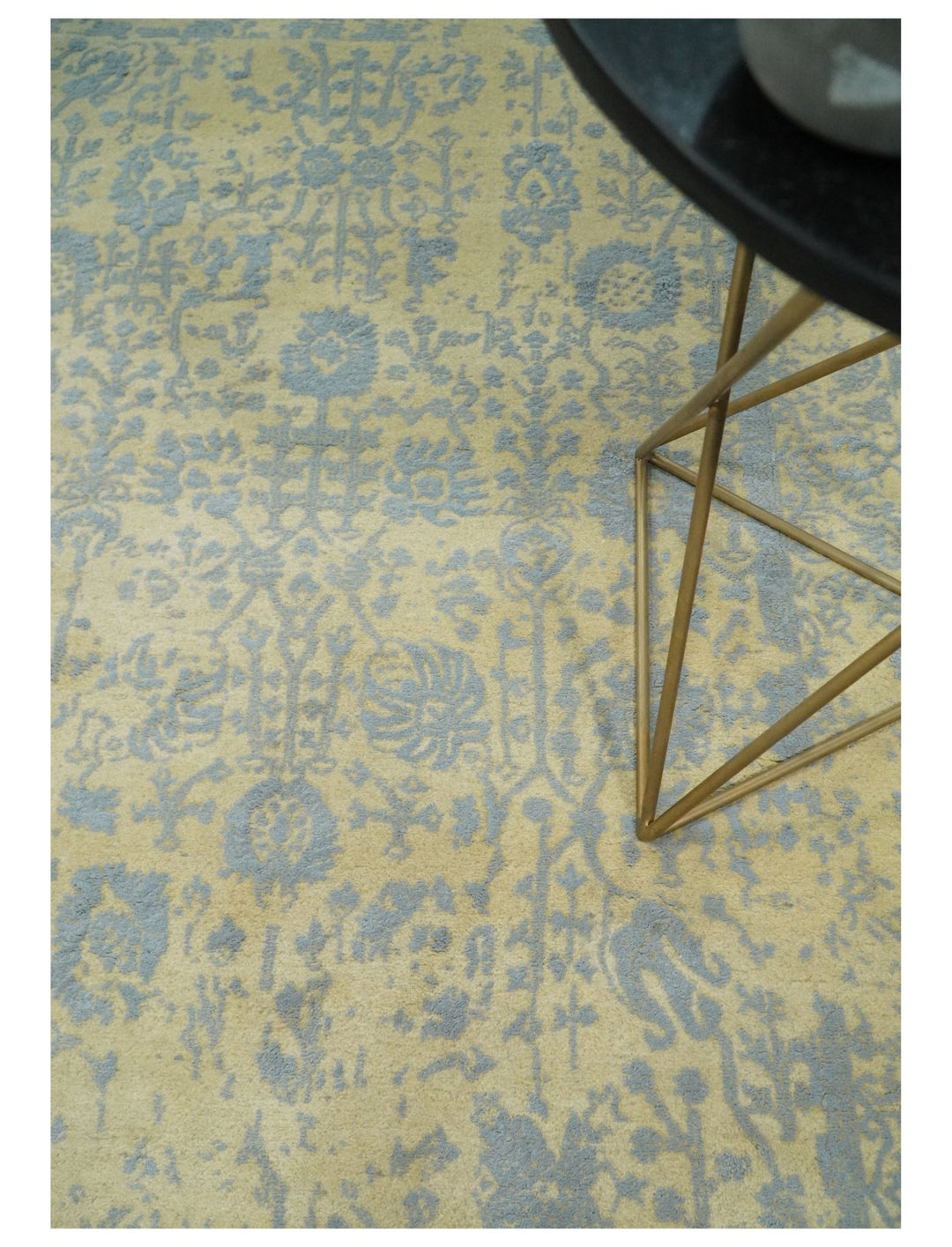 4x6 Fine Hand Knotted Gold and Silver Traditional Vintage Persian Style Antique Wool and Silk Rug | AGR11 - The Rug Decor