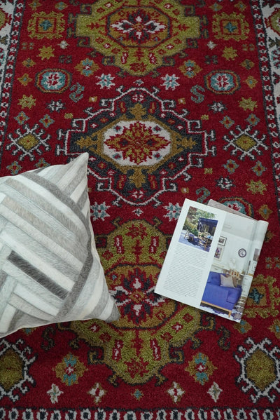 4x6 Hand Knotted traditional Kazak Red and Ivory Traditional Antique Tribal Armenian Rug | KZA8 - The Rug Decor