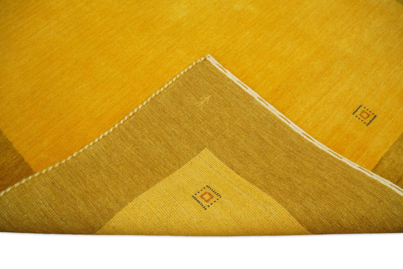 4x6 Small Gold Natural Farmhouse Wool Hand Woven Southwestern Gabbeh Rug| LOR17 - The Rug Decor