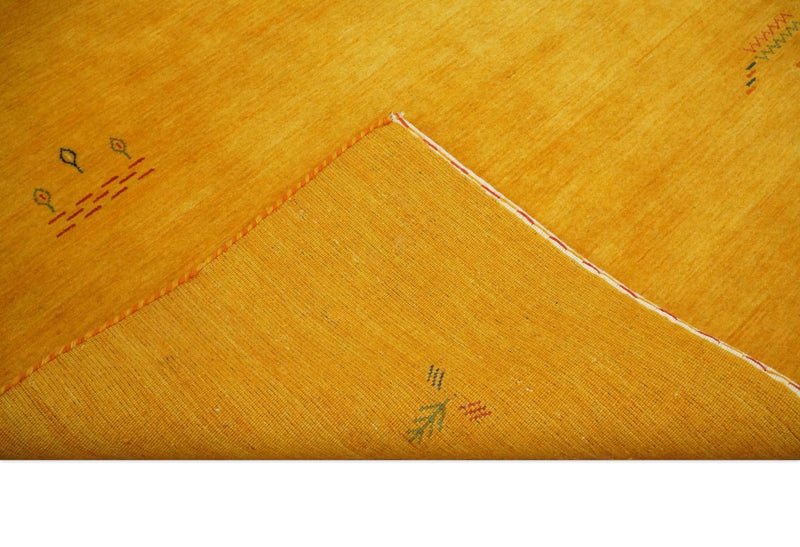 4x6 Small Gold Natural Farmhouse Wool Hand Woven Southwestern Gabbeh Rug| LOR5 - The Rug Decor