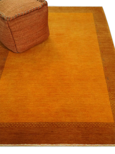 4x6 Small Rust and Brown Farmhouse Wool Hand Woven Southwestern Gabbeh Rug| LOR8 - The Rug Decor