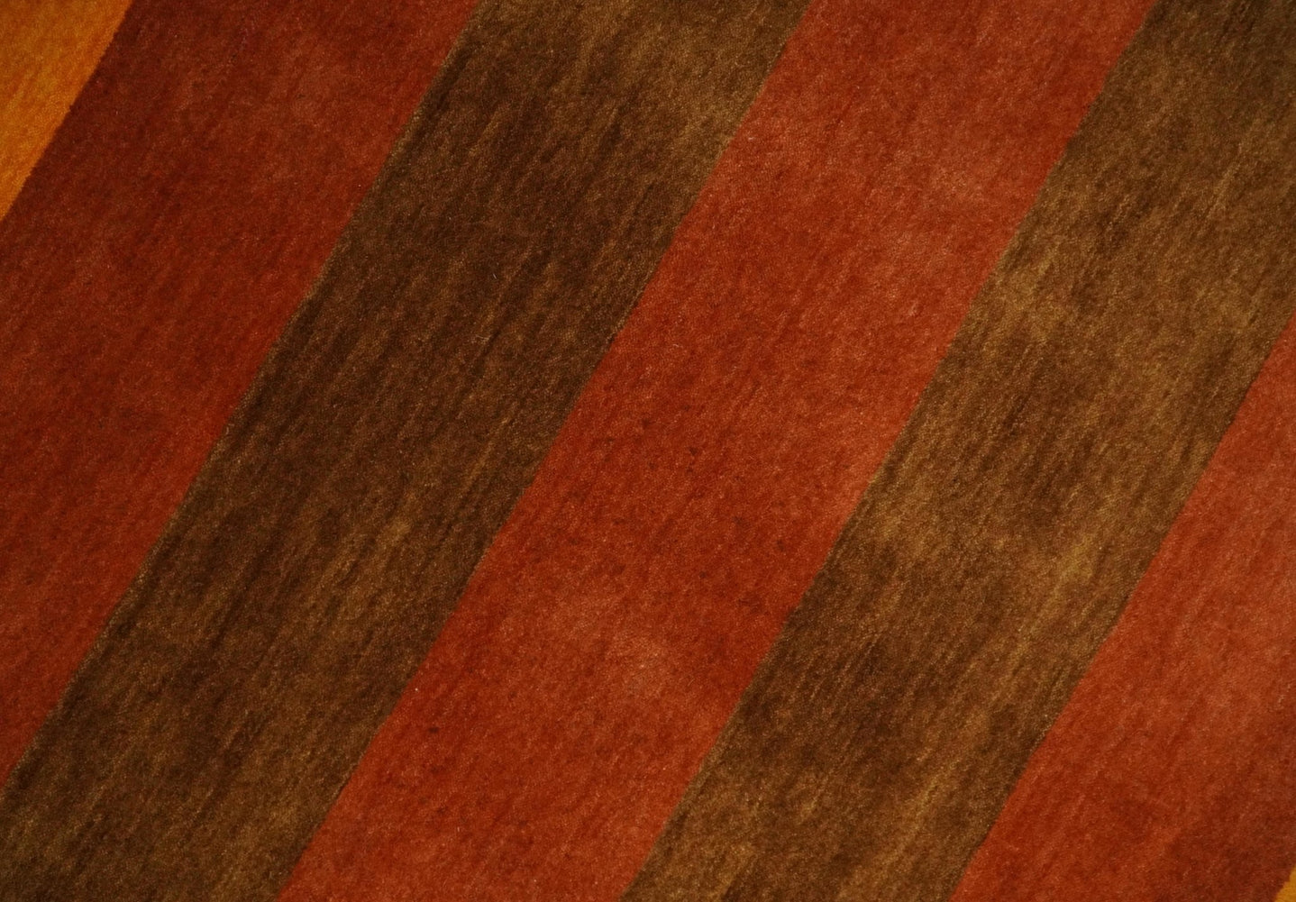 4x6 Small Rust and Gold Striped Wool Hand Woven Southwestern Gabbeh Rug| LOR20 - The Rug Decor