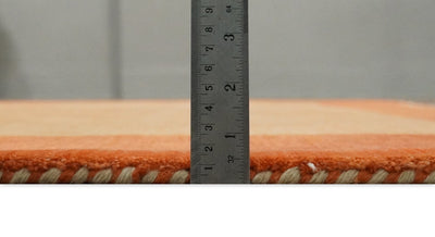 4x6 Small Rust and Peach Farmhouse Wool Hand Woven Southwestern Gabbeh Rug| LOR9 - The Rug Decor