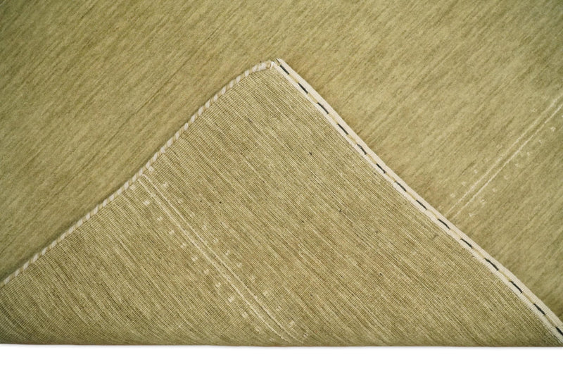 4x6 Small Solid Beige Wool Hand Woven Southwestern Gabbeh Rug | LOR11 - The Rug Decor
