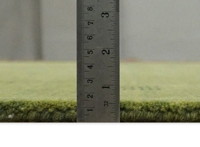 4x6 Small Solid Green Wool Hand Woven Southwestern Gabbeh Rug | LOR12 - The Rug Decor