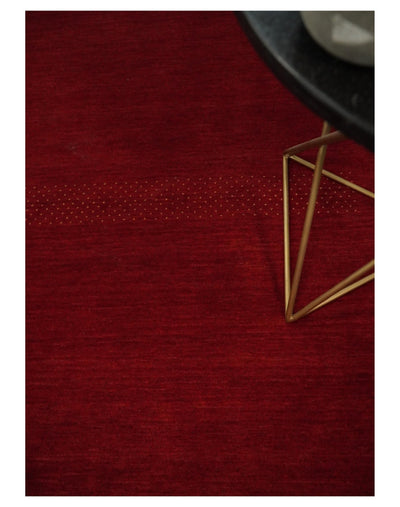 4x6 Small Solid Red Wool Hand Woven Southwestern Gabbeh Rug | LOR10 - The Rug Decor