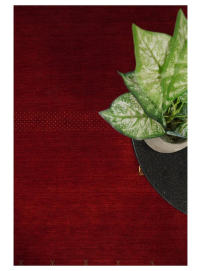 4x6 Small Solid Red Wool Hand Woven Southwestern Gabbeh Rug | LOR10 - The Rug Decor