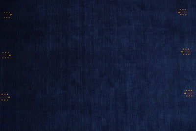 4x6 Solid Blue Wool Hand Woven Southwestern Gabbeh Rug | LOR14 - The Rug Decor