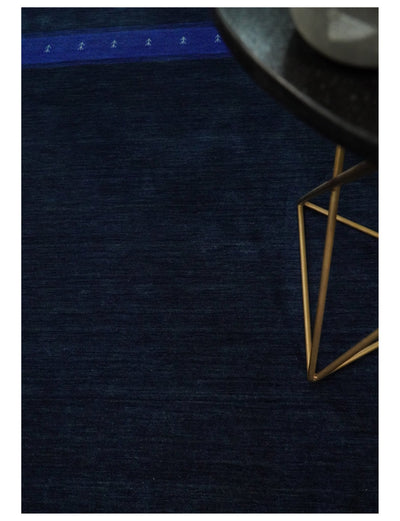 4x6 Solid Blue Wool Hand Woven Southwestern Gabbeh Rug | LOR21 - The Rug Decor