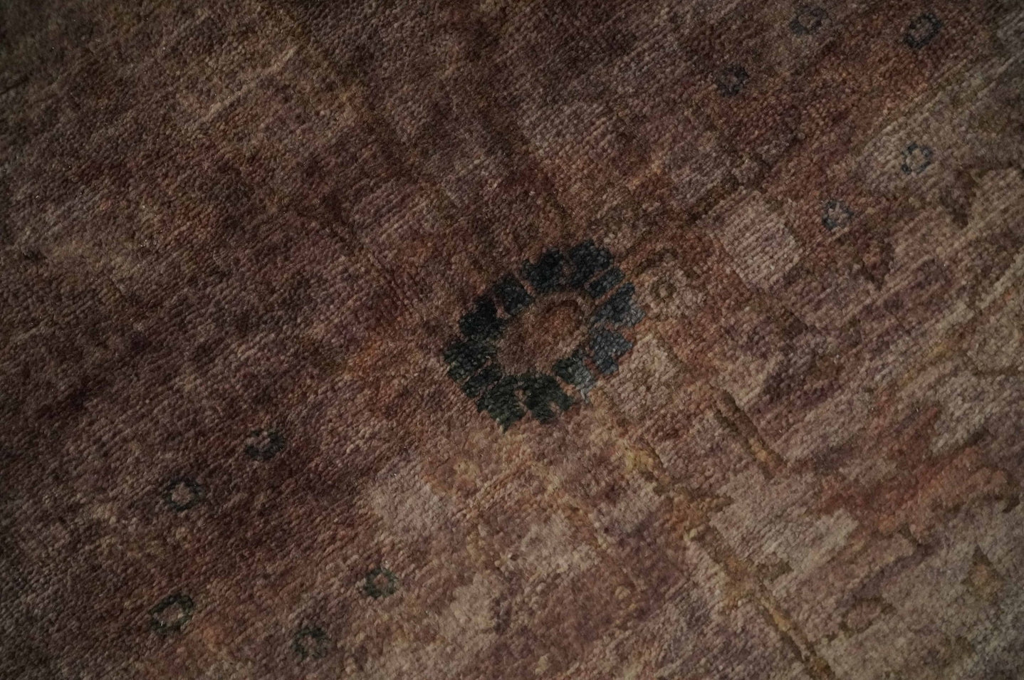 5.10x8.6 Hand Knotted Brown Overdyed Antique Finish Traditional Wool Rug | N34569 - The Rug Decor