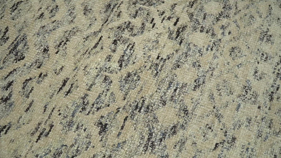9x12 Hand Knotted Beige and Brown  Modern Contemporary Southwestern Tribal Trellis Recycled Silk Area Rug | OP18