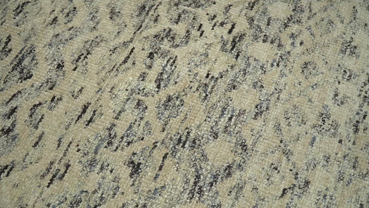 9x12 Hand Knotted Beige and Brown  Modern Contemporary Southwestern Tribal Trellis Recycled Silk Area Rug | OP18