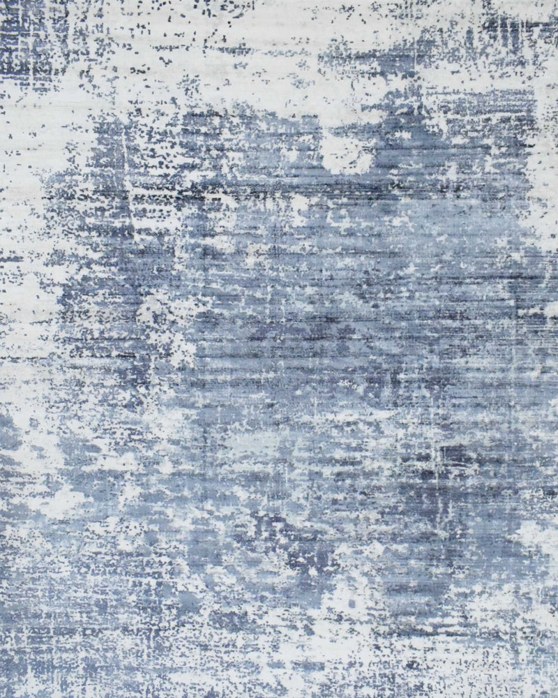 5.6x7.7 Rug, Abstract Blue and Gray Rug made with Viscose Art Silk - The Rug Decor