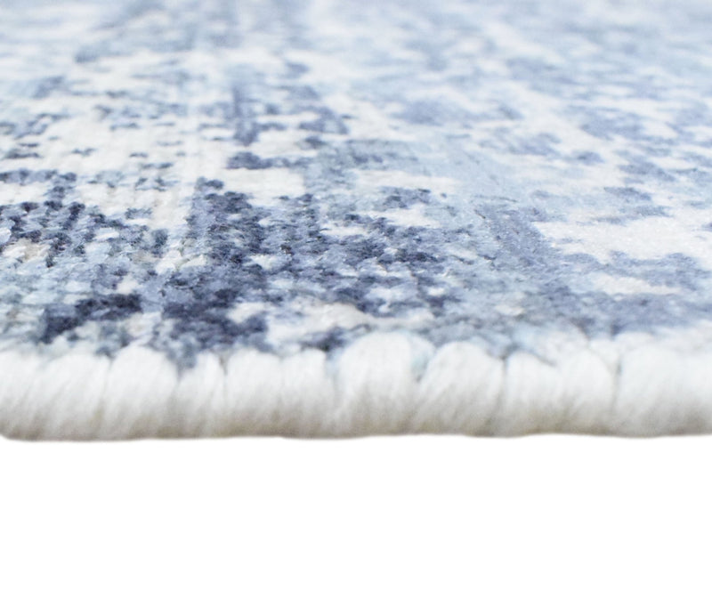 5.6x7.7 Rug, Abstract Blue and Gray Rug made with Viscose Art Silk - The Rug Decor