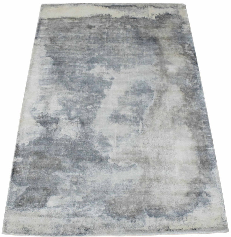 5.7x8 Rug, Abstract Red and Gray Rug made with Viscose Art Silk - The Rug Decor