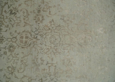 5x7 Fine Hand Knotted Beige and Brown Traditional Vintage Persian Style Antique Wool and Silk Rug | AGR50 - The Rug Decor