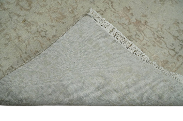 5x7 Fine Hand Knotted Beige and Brown Traditional Vintage Persian Style Antique Wool and Silk Rug | AGR50 - The Rug Decor
