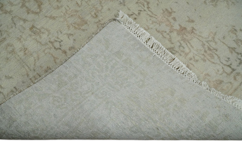 5x7 Fine Hand Knotted Beige and Brown Traditional Vintage Persian Style Antique Wool and Silk Rug | AGR50 - The Rug Decor
