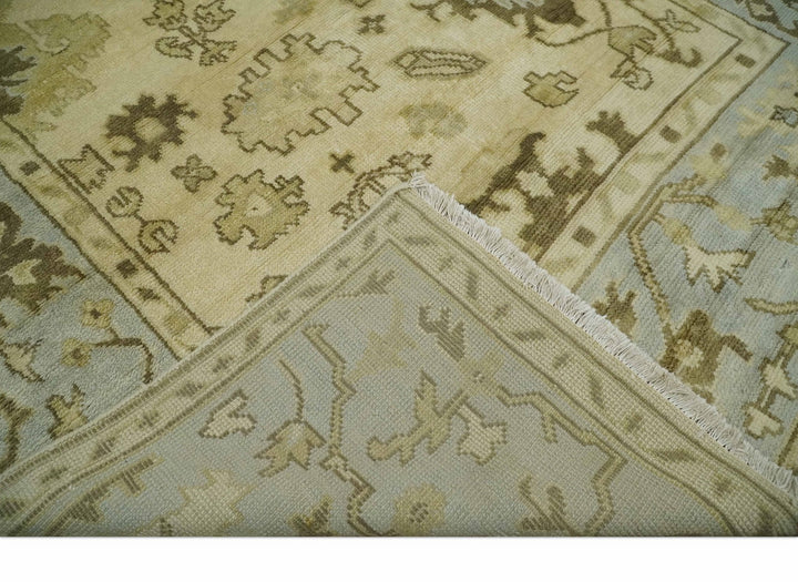 5x7 Hand Knotted Beige, Silver and Brown Traditional oushak Wool Area Rug | N34157 - The Rug Decor
