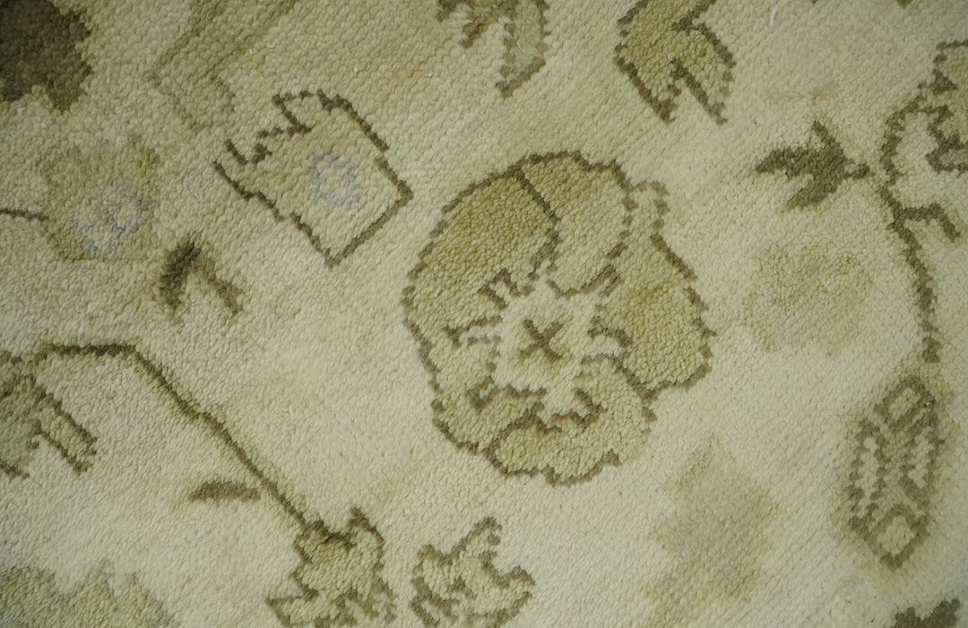 5x7 Hand Knotted Beige, Silver and Brown Traditional oushak Wool Area Rug | N34157 - The Rug Decor