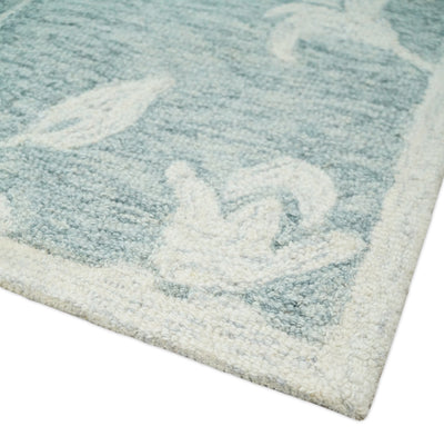 5x7 Hand Tufted Gray and Beige Modern Floral Wool Loop Kids Area Rug | TRDMA122 - The Rug Decor