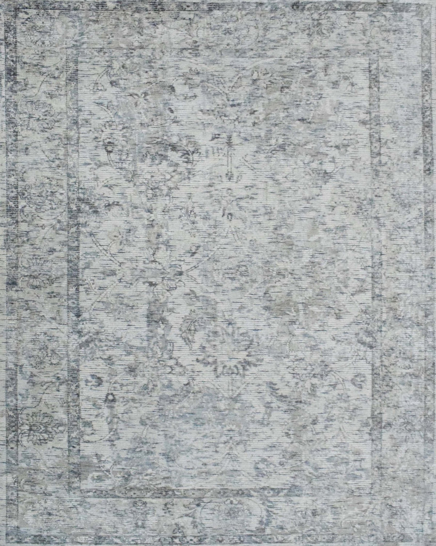 5x7.6 Rug, Abstract Red and Gray Rug made with Viscose Art Silk - The Rug Decor