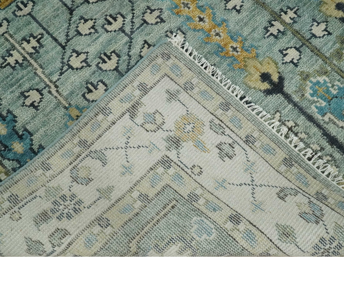 5x8, 6x9, 8x10, 9x12, 10x14, 12x15 Wool Hand Knotted Traditional Blue and Ivory Vintage Persian Wool Area Rug | TRDCP563 - The Rug Decor