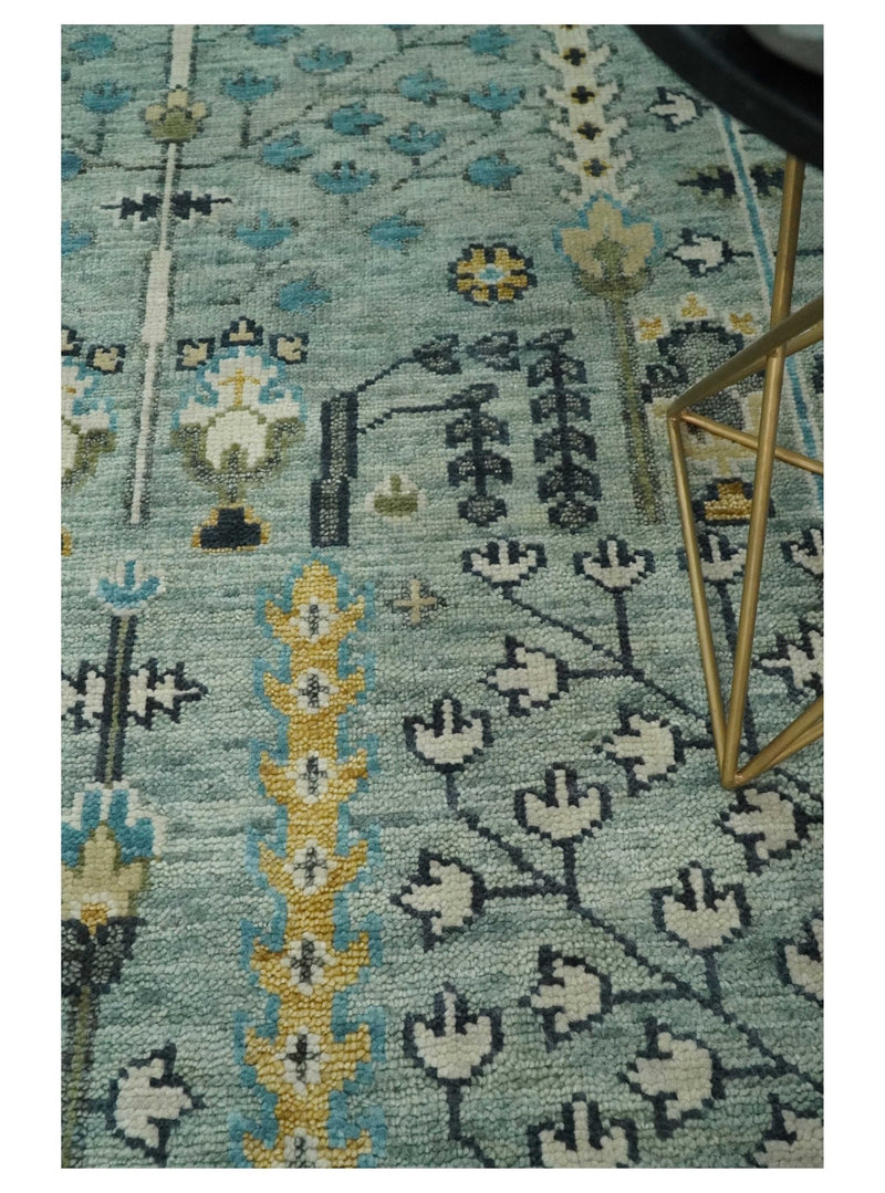 5x8, 6x9, 8x10, 9x12, 10x14, 12x15 Wool Hand Knotted Traditional Blue and Ivory Vintage Persian Wool Area Rug | TRDCP563 - The Rug Decor