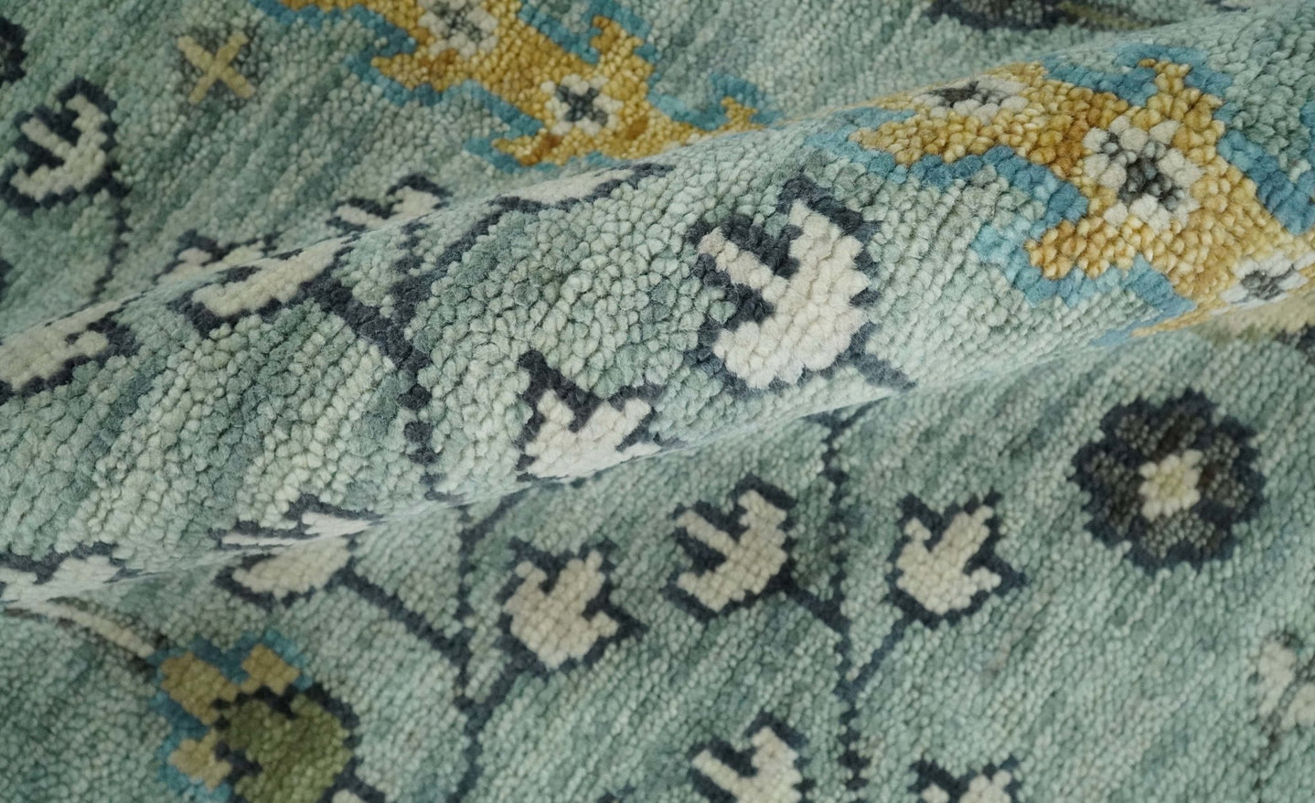 5x8, 6x9, 8x10, 9x12, 10x14, 12x15 Wool Hand Knotted Traditional Blue and Ivory Vintage Persian Wool Area Rug | TRDCP563 - The Rug Decor