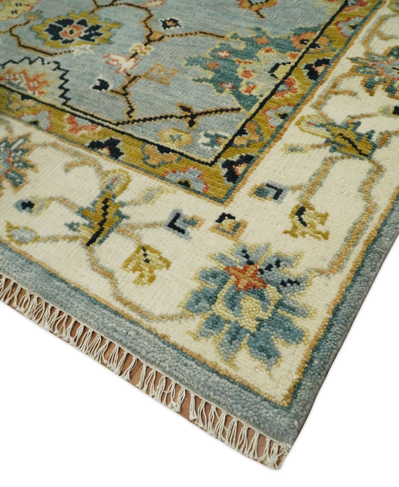 5x8, 6x9, 8x10, 9x12, 10x14 and 12x15 Antique Traditional Persian Aqua and Ivory Area Rug | TRDCP633 - The Rug Decor