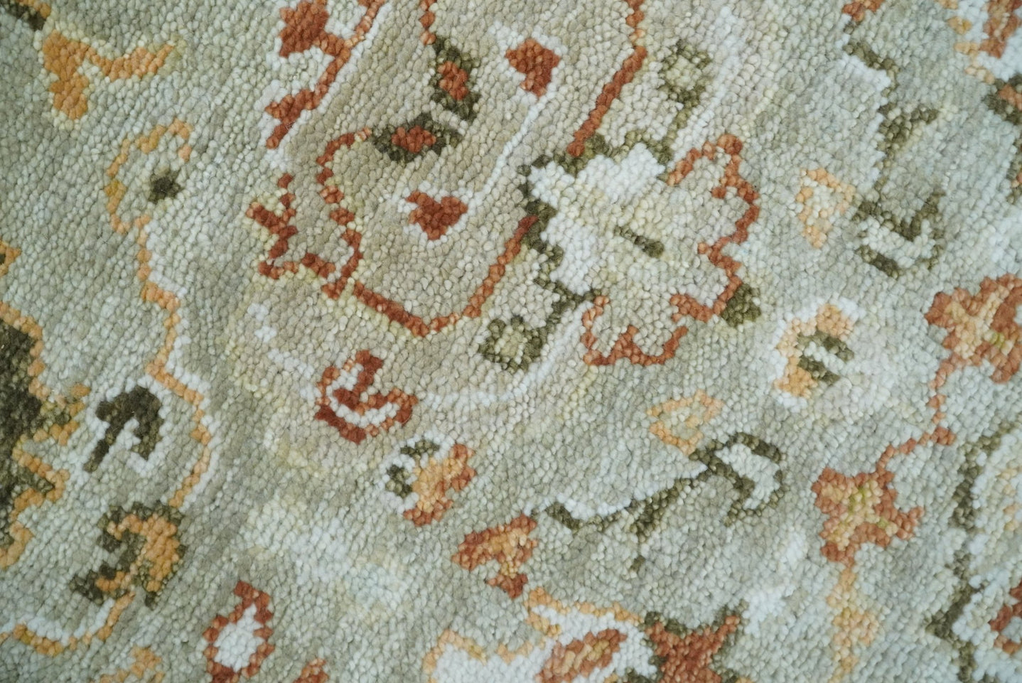 5x8, 6x9, 8x10, 9x12, 10x14 and 12x15 Hand Knotted Antique Peach and Beige Traditional Persian Vintage Oushak Wool Rug | TRDCP755 - The Rug Decor