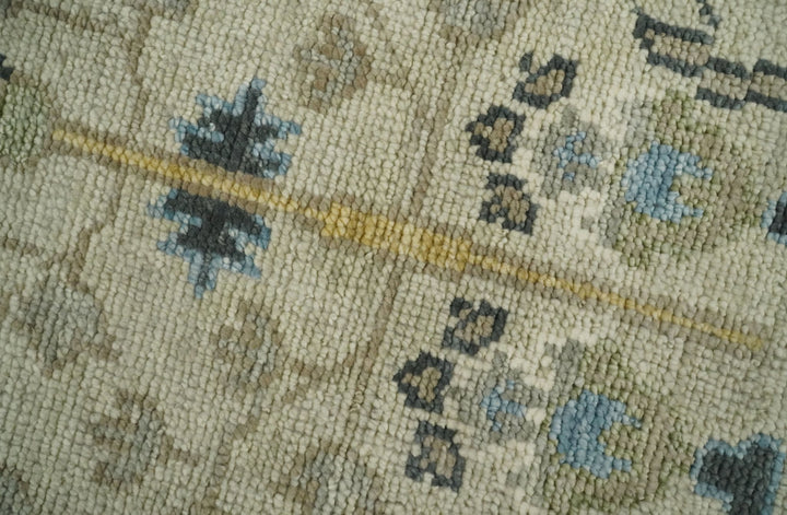 5x8, 6x9, 8x10, 9x12, 10x14 and 12x15 Hand Knotted Beige and Blue Traditional Persian Vintage Heriz Serapi Wool Rug | TRDCP685 - The Rug Decor