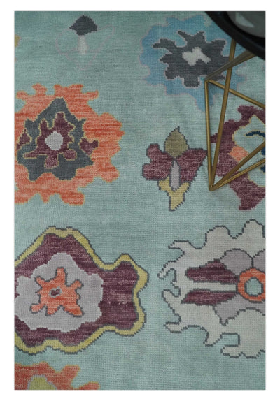 5x8, 6x9, 8x10, 9x12, 10x14 and 12x15 Hand Knotted Persian Oushak Blue and Gray Wool Area Rug | TRDCP811 - The Rug Decor