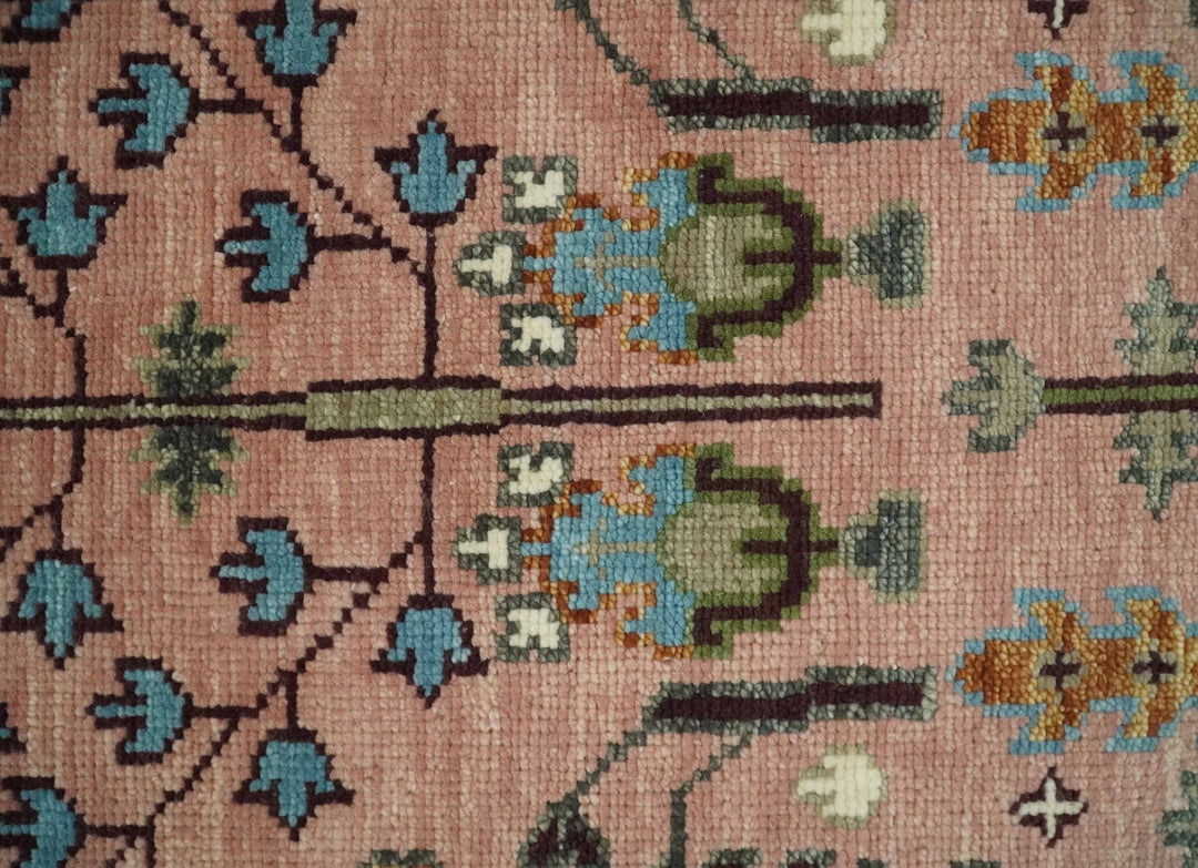 5x8, 6x9, 8x10, 9x12, 10x14 and 12x15 Hand Knotted Pink and Beige Traditional Persian Vintage Heriz Serapi Wool Rug | TRDCP684 - The Rug Decor