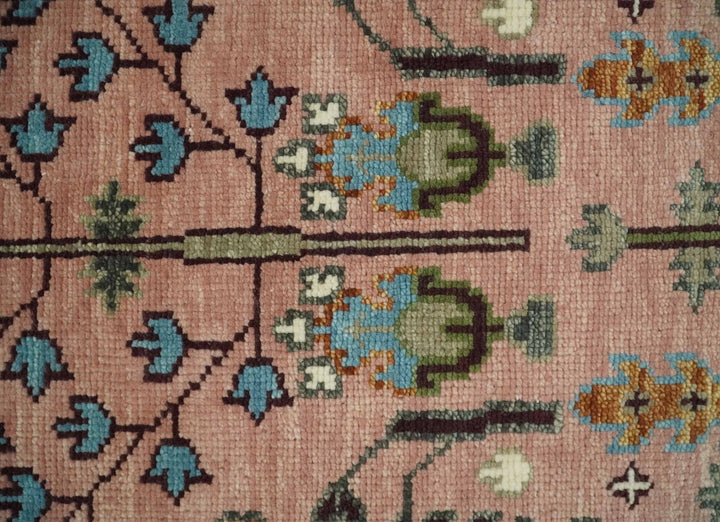 5x8, 6x9, 8x10, 9x12, 10x14 and 12x15 Hand Knotted Pink and Beige Traditional Persian Vintage Heriz Serapi Wool Rug | TRDCP684 - The Rug Decor