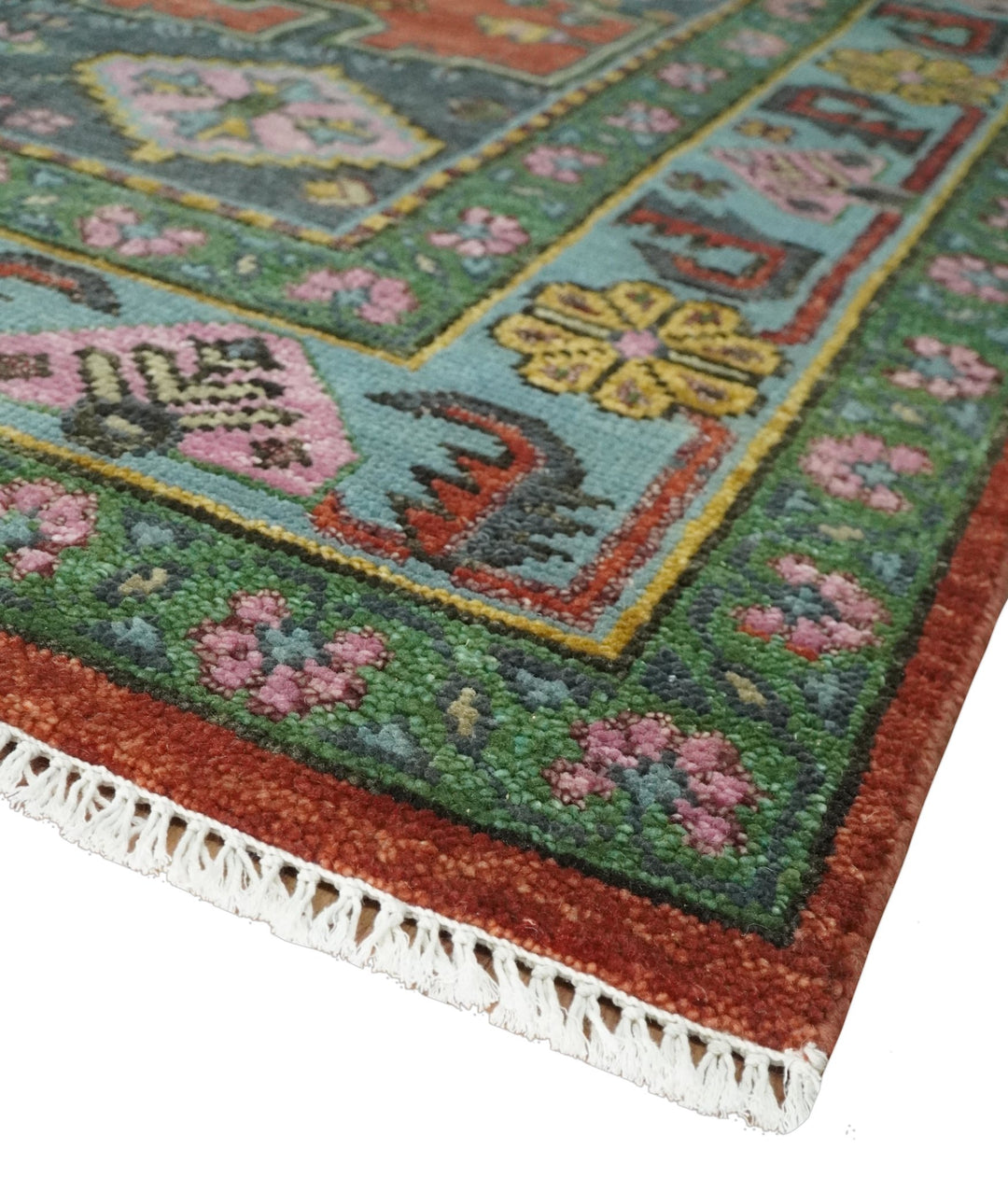 5x8, 6x9, 8x10, 9x12, 10x14 and 12x15 Hand Knotted Red, Blue and Olive Traditional Antique Persian Wool Area Rug | TRDCP914810 - The Rug Decor