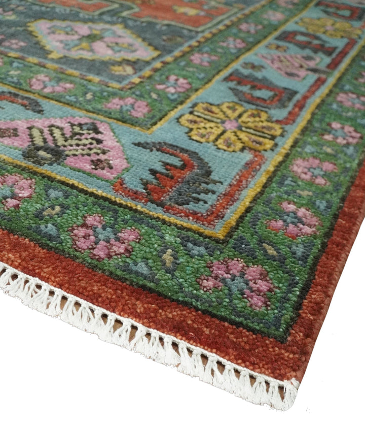 5x8, 6x9, 8x10, 9x12, 10x14 and 12x15 Hand Knotted Red, Blue and Olive Traditional Antique Persian Wool Area Rug | TRDCP914810 - The Rug Decor
