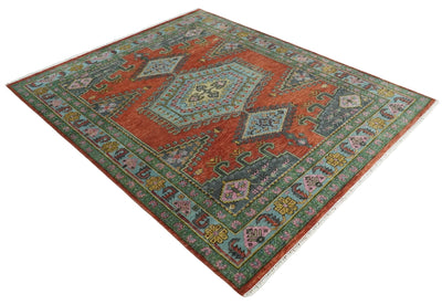 5x8, 6x9, 8x10, 9x12, 10x14 and 12x15 Hand Knotted Red, Blue and Olive Traditional Antique Persian Wool Area Rug | TRDCP914810 - The Rug Decor