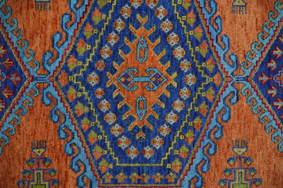 5x8, 6x9, 8x10, 9x12, 10x14 and 12x15 Hand Knotted Rust, Blue and Olive Traditional Antique Persian Wool Area Rug | TRDCP919810 - The Rug Decor