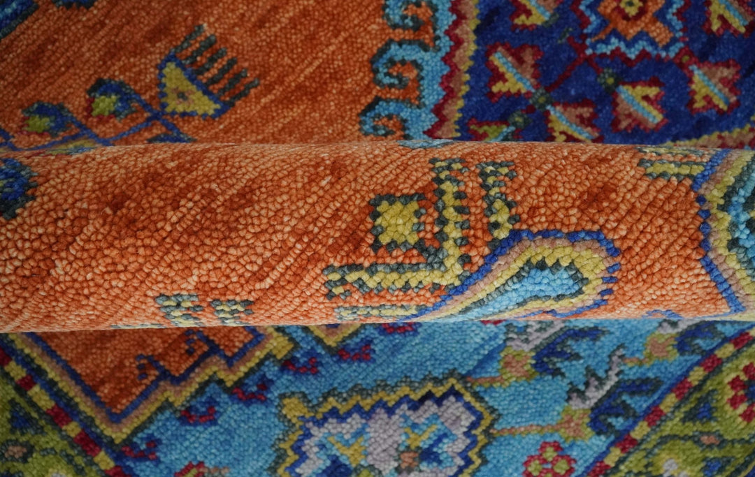 5x8, 6x9, 8x10, 9x12, 10x14 and 12x15 Hand Knotted Rust, Blue and Olive Traditional Antique Persian Wool Area Rug | TRDCP919810 - The Rug Decor