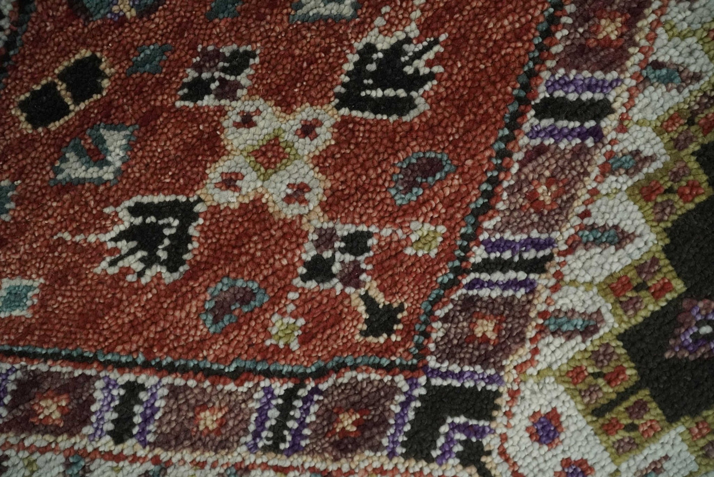 5x8, 6x9, 8x10, 9x12, 10x14 and 12x15 Hand Knotted Rust, Ivory and Black Traditional Antique Persian Wool Area Rug | TRDCP819 - The Rug Decor