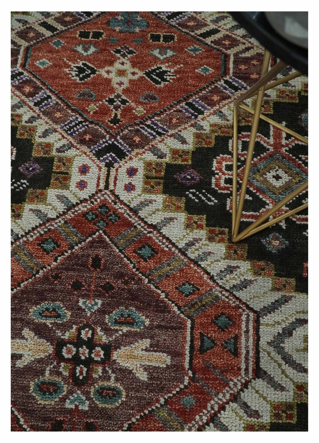 Rust and Gold Wool Hand Knotted Entryway 2x4 traditional Persian Vintage Antique Southwestern Kazak, Hallway, good Bedside Rug |CP28324