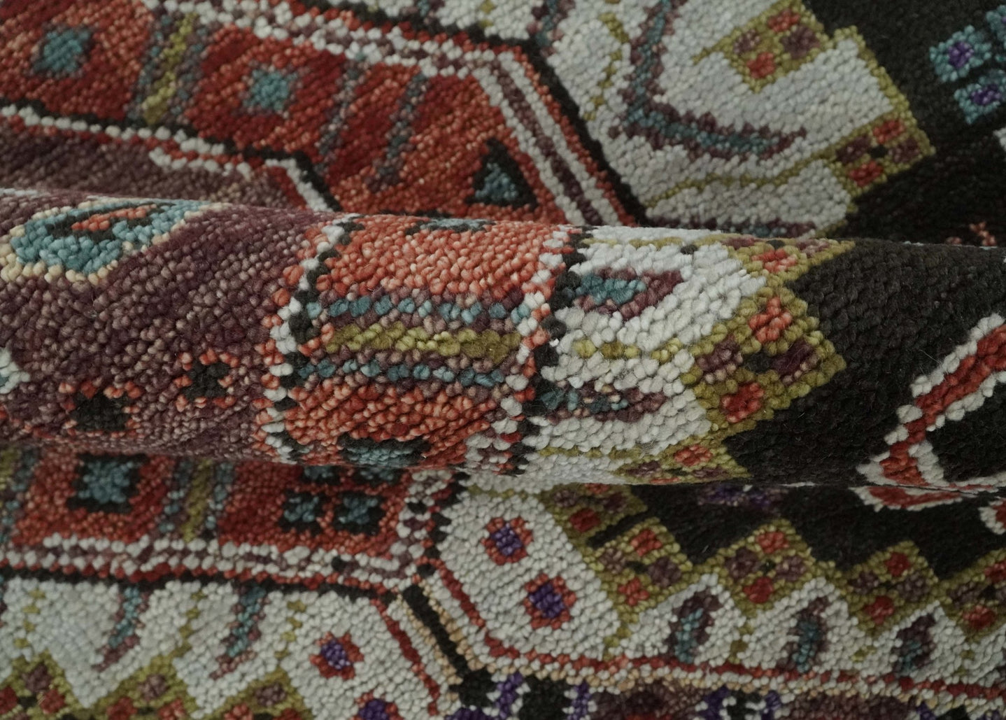 5x8, 6x9, 8x10, 9x12, 10x14 and 12x15 Hand Knotted Rust, Ivory and Black Traditional Antique Persian Wool Area Rug | TRDCP819 - The Rug Decor