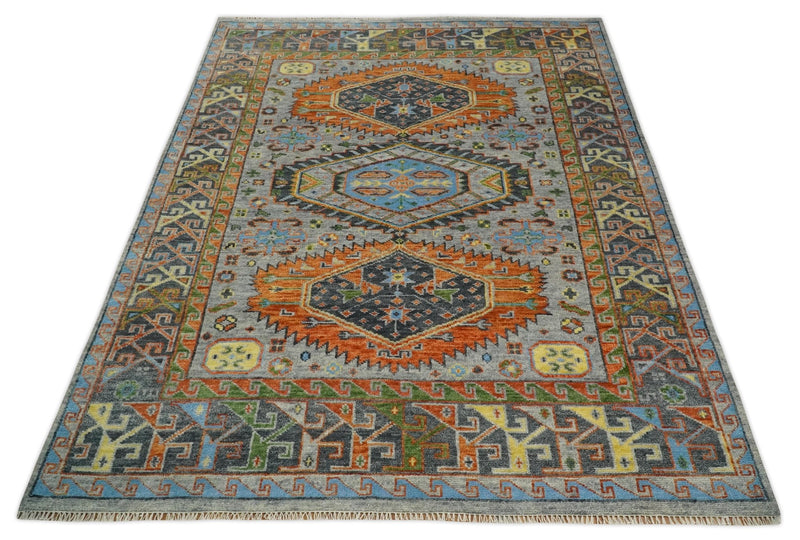 5x8, 6x9, 8x10, 9x12, 10x14 and 12x15 Hand Knotted Silver and Rust Oriental Traditional Persian Area Rug | TRDCP681 - The Rug Decor